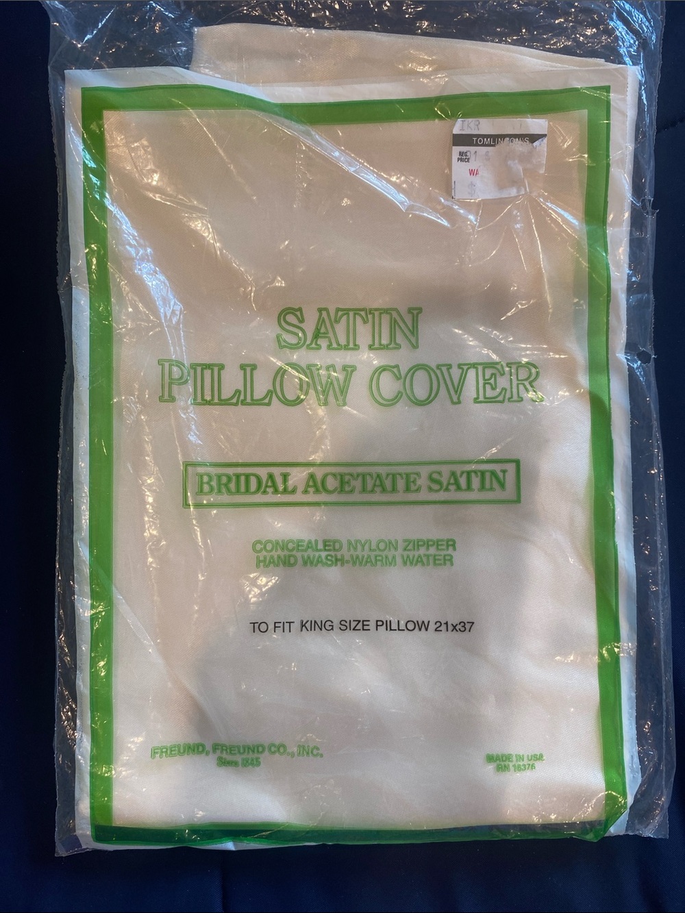 NWT Bridal Acetate Satin cream Pillow Cover -king size